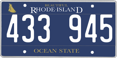 RI license plate 433945