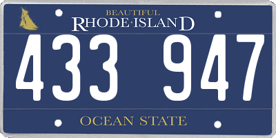 RI license plate 433947