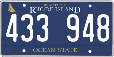 RI license plate 433948