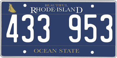 RI license plate 433953