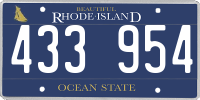 RI license plate 433954