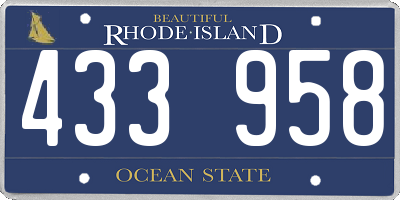 RI license plate 433958