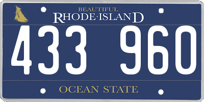 RI license plate 433960
