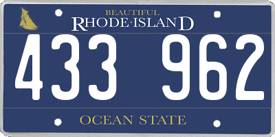 RI license plate 433962