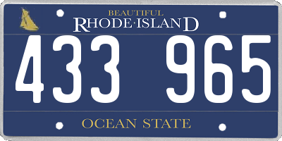 RI license plate 433965