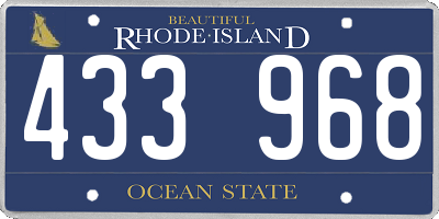 RI license plate 433968