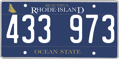 RI license plate 433973