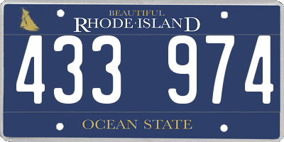RI license plate 433974