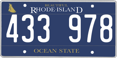 RI license plate 433978