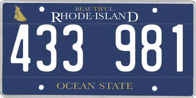 RI license plate 433981