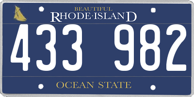 RI license plate 433982