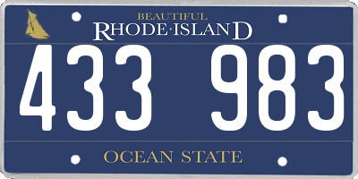 RI license plate 433983