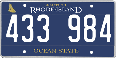 RI license plate 433984