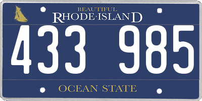 RI license plate 433985