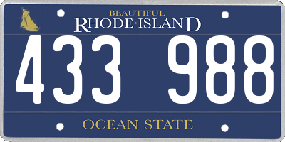 RI license plate 433988