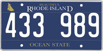RI license plate 433989