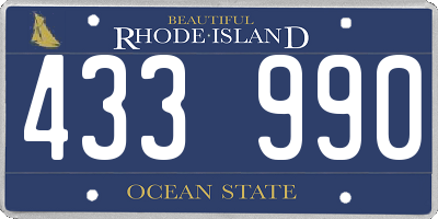 RI license plate 433990