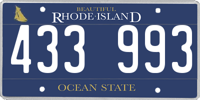 RI license plate 433993