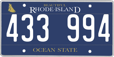 RI license plate 433994