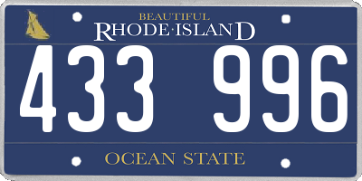 RI license plate 433996