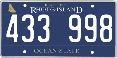 RI license plate 433998