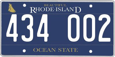 RI license plate 434002