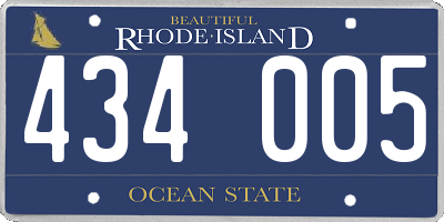 RI license plate 434005