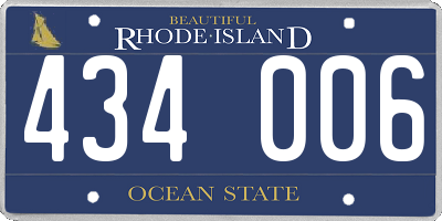 RI license plate 434006