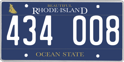 RI license plate 434008