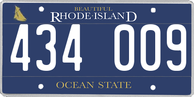 RI license plate 434009