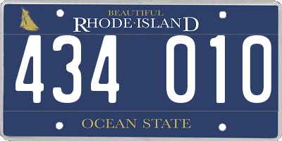 RI license plate 434010