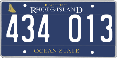 RI license plate 434013
