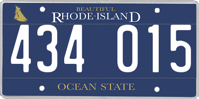 RI license plate 434015