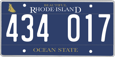 RI license plate 434017