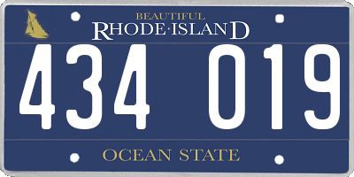 RI license plate 434019