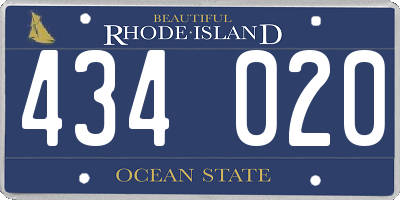 RI license plate 434020