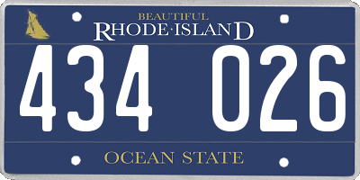 RI license plate 434026
