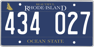 RI license plate 434027