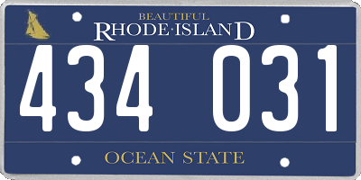 RI license plate 434031