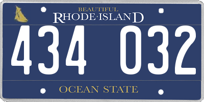 RI license plate 434032