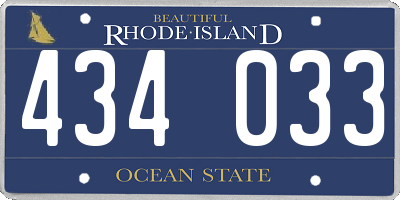 RI license plate 434033