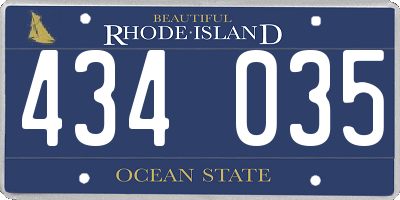 RI license plate 434035