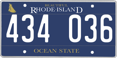 RI license plate 434036