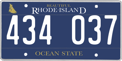 RI license plate 434037