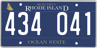 RI license plate 434041