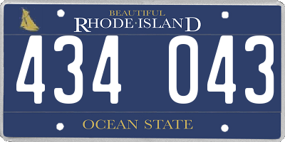 RI license plate 434043