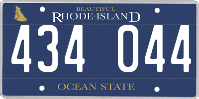 RI license plate 434044