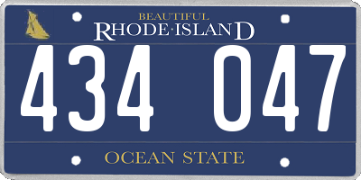 RI license plate 434047