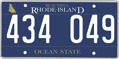 RI license plate 434049