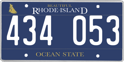 RI license plate 434053